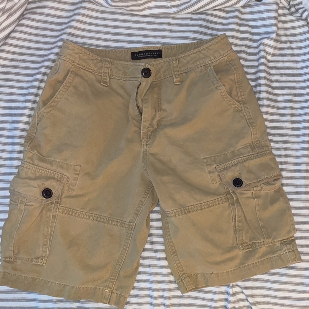 Aeropostale Size 27 Khaki Safari Cargo Jean Shorts. EUC See Photos!